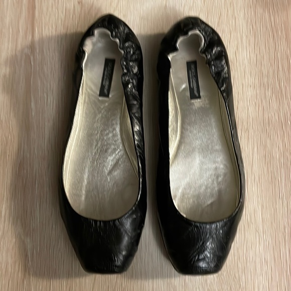 Dolce & Gabbana Black Crinkled Leather Flats - 38.5 - Picture 3 of 10